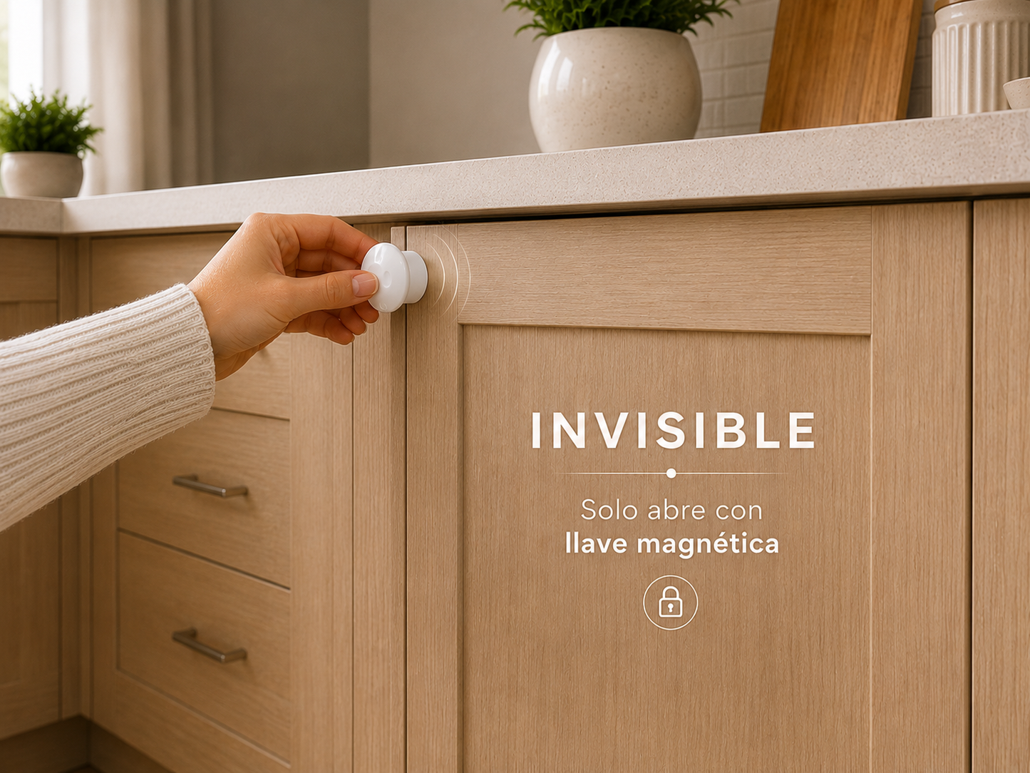8 Seguros Magnéticos Invisibles para Cajones y Puertas
