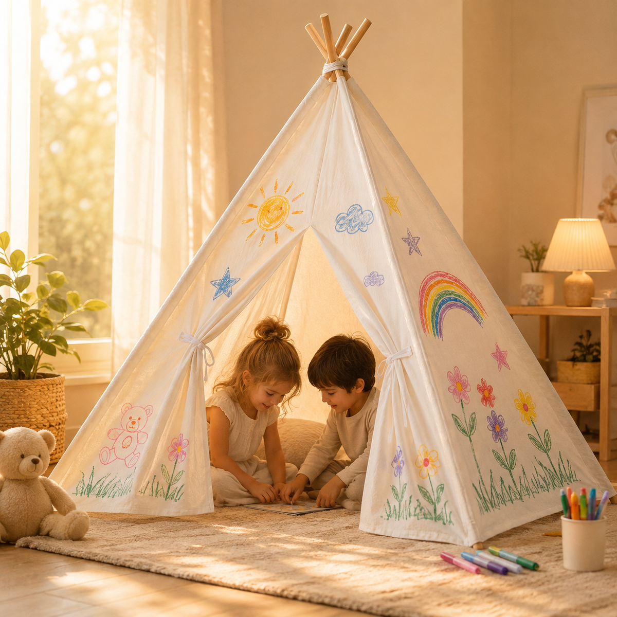 Tienda Tipi Infantil para Pintar y Lavable