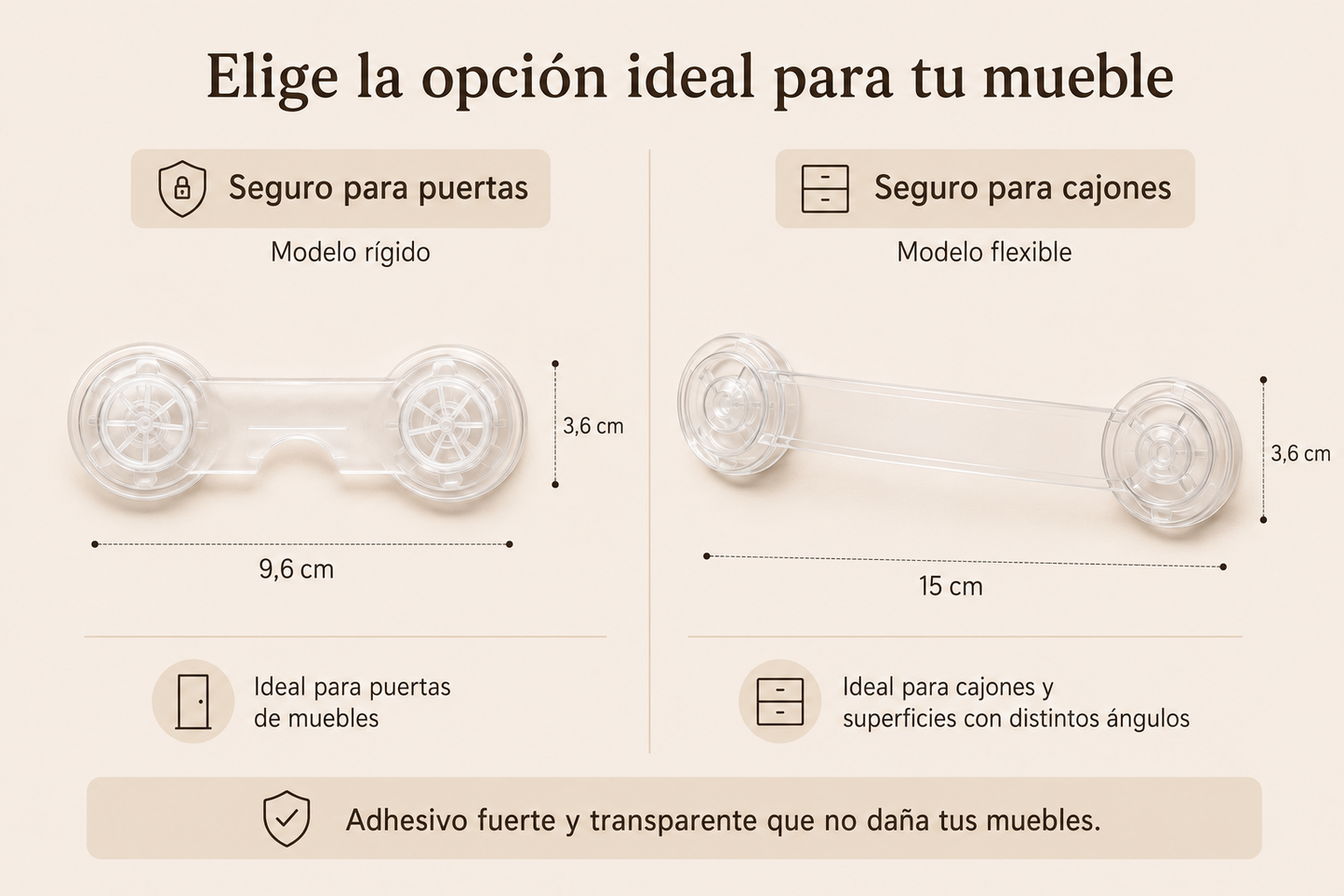 Seguro con Bloqueo para Cajones y Puertas | Seguridad Infantil