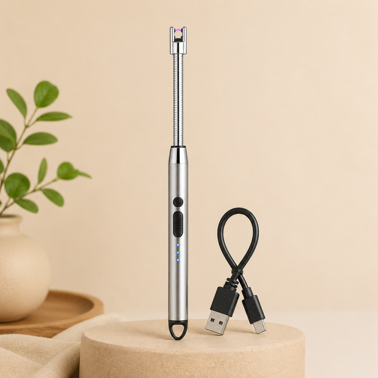 Encendedor Eléctrico USB Flexible Recargable para Velas, Cocina y Parrilla