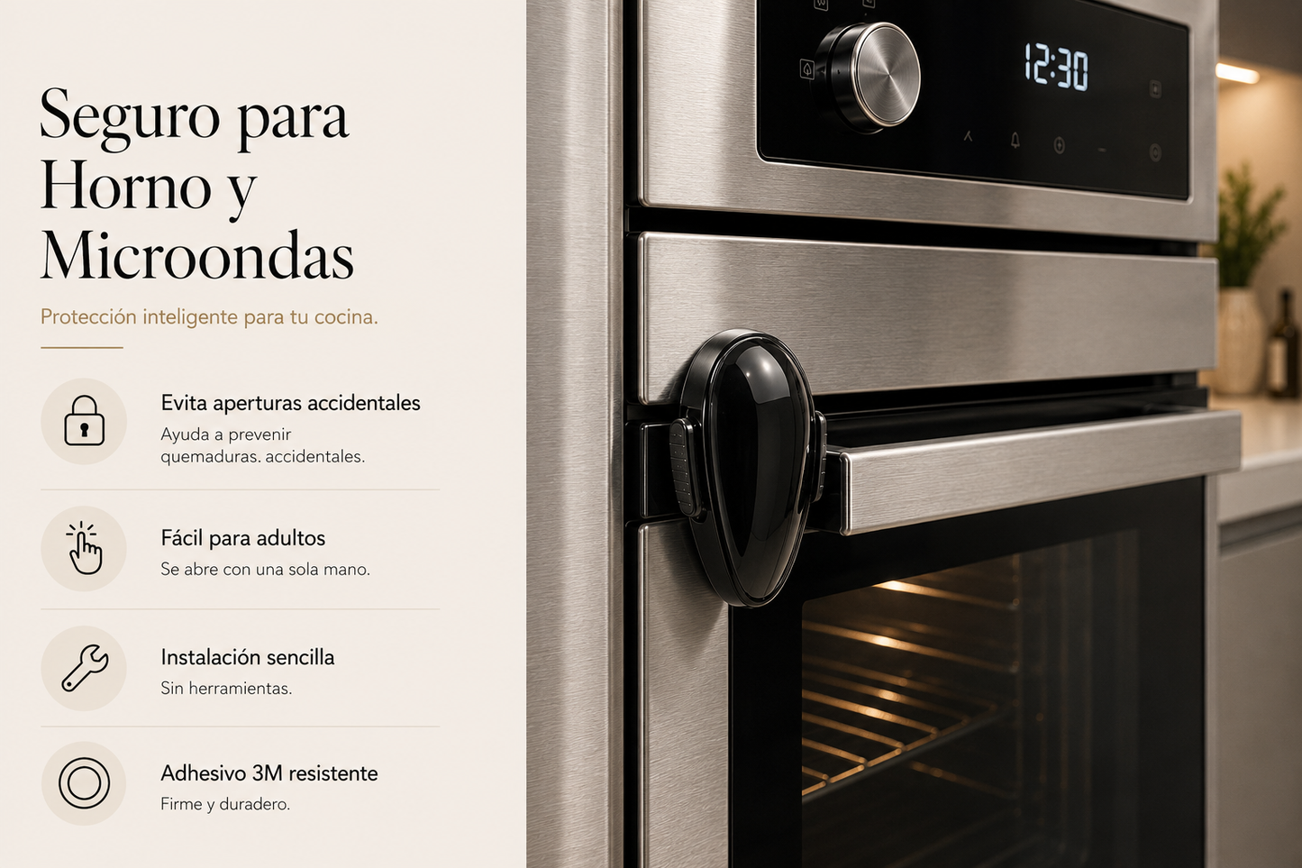 Seguro con Bloqueo para Horno y Microondas | Seguridad Infantil