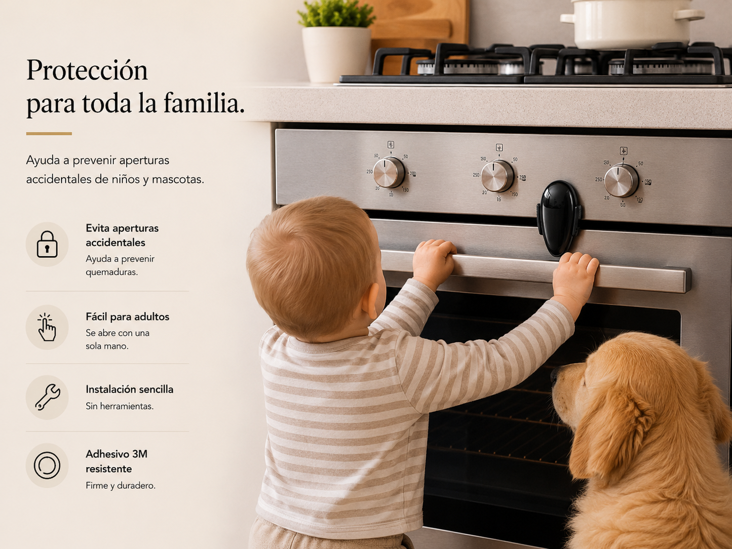 Seguro con Bloqueo para Horno y Microondas | Seguridad Infantil
