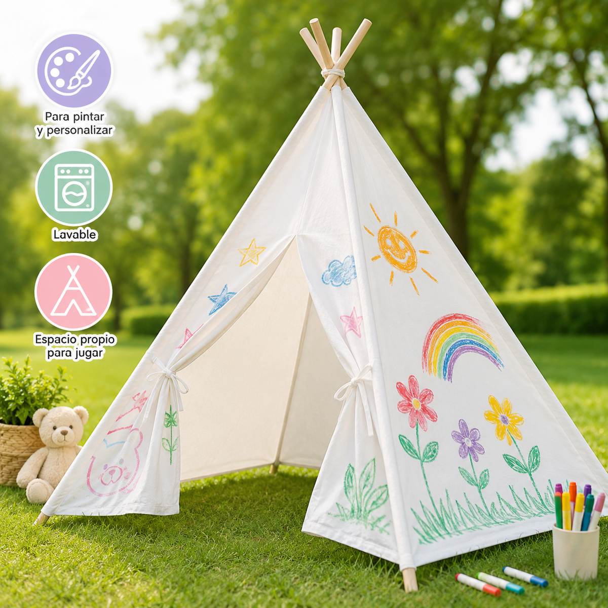 Tienda Tipi Infantil para Pintar y Lavable