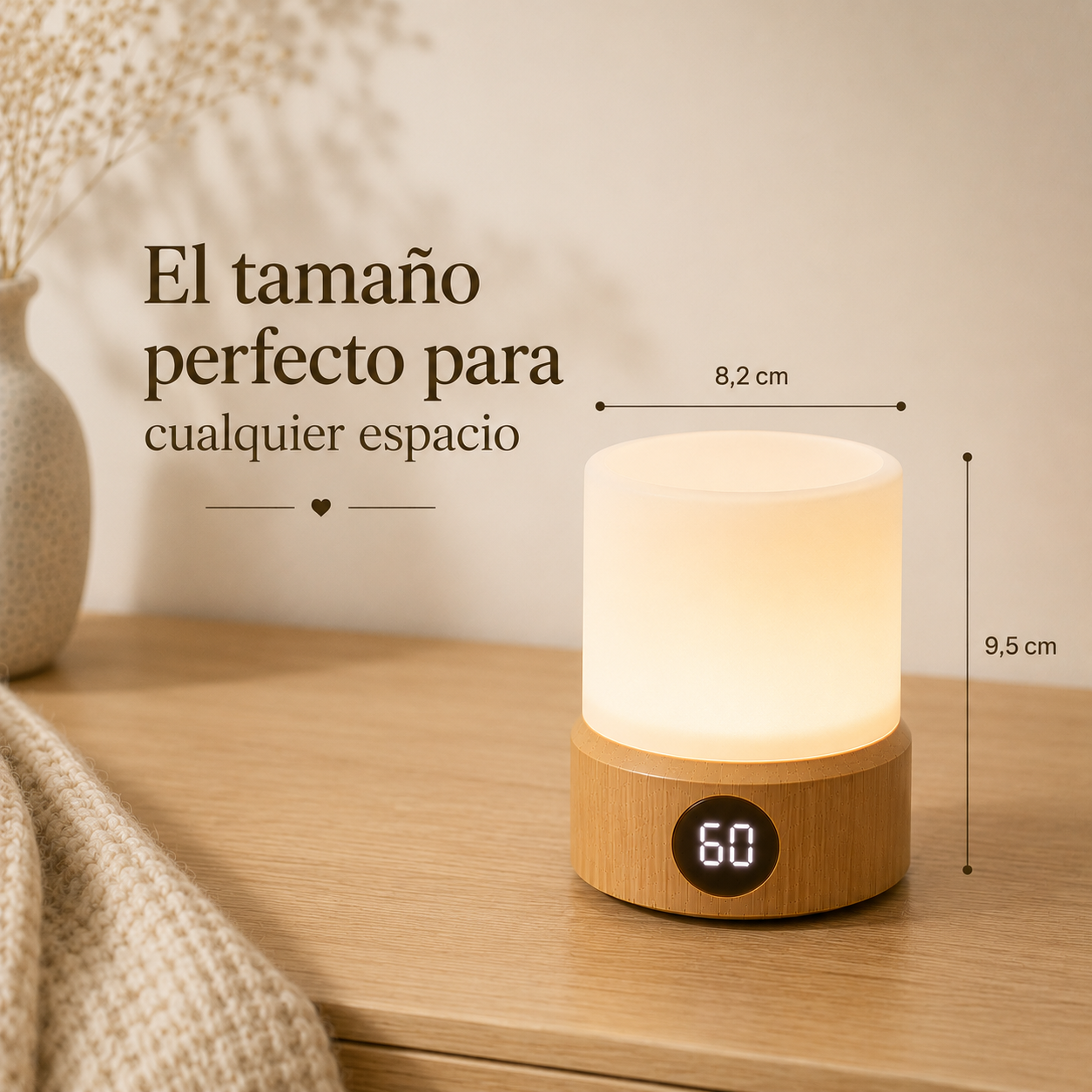 Lámpara Nocturna LED Recargable con Temporizador USB