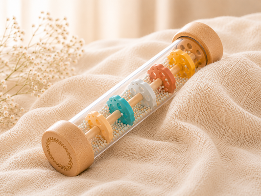 Palo de Lluvia Sensorial de Madera para Bebés | Montessori